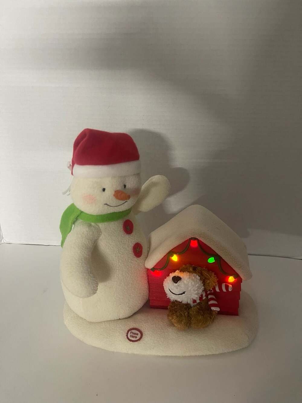 Hallmark 2011 Deck The Halls Duo Animated Snowman And Dog Plush Fully Works